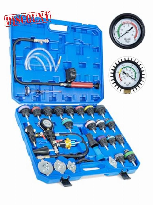 34 PCS Universal Radiator Pressure Tester and Coolant Vacuum Refill Kit