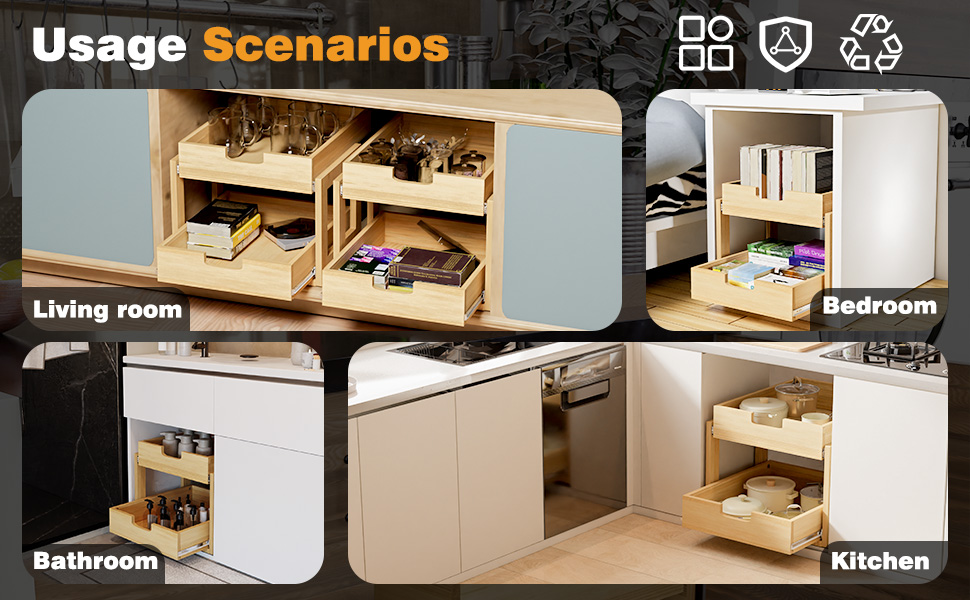 Gsskny Pull Out Cabinet Organizer