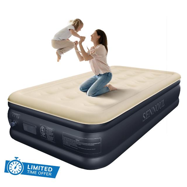 Twin Air Mattress with Built in Pump Raised