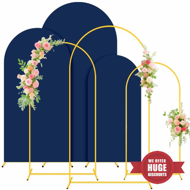 Party Arch Backdrop Stand and Cover Set of 3 (7.2FT