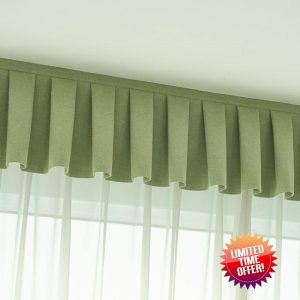 Self-Pasting New American Style Curtain Head -100% Blackout Valances for Windows No Installation Durable for Bedroom/Living Room - Easy to Clean (Green