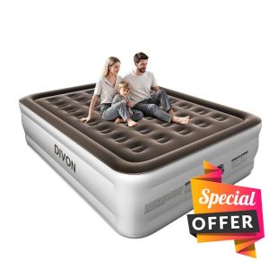 DIVON Queen Air Mattress with Built in Pump Raised