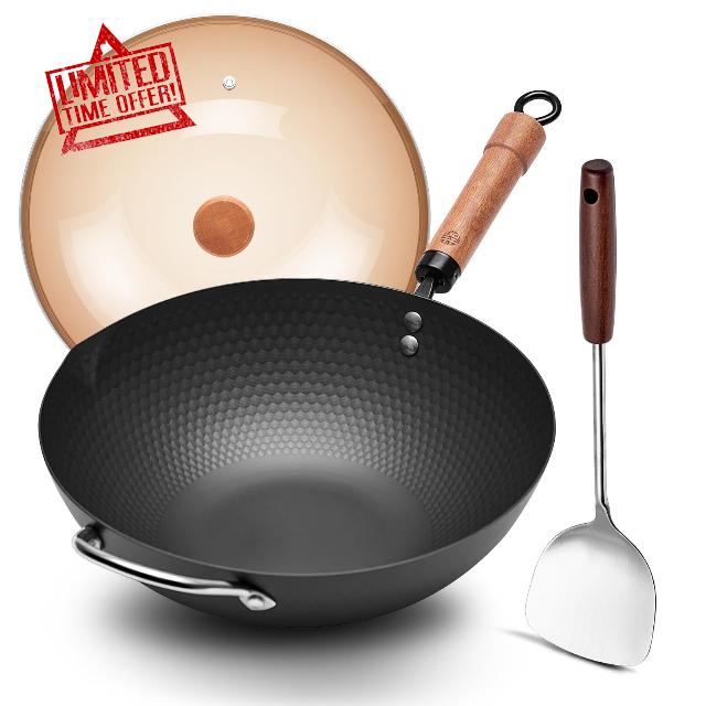 WANGYUANJI 12.6" Wok with Lid