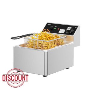 Commercial Deep Fryer 10.56Qt Countertop Fryers 1.0mm Thickened Stainless Steel 1700W Electric Immersion Deep Fryer with Basket Adjustable Temperature for Home Kitchen Restaurant