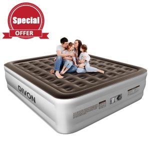 DIVON King Air Mattress with Built in Pump Raised