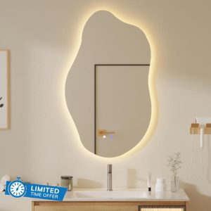 QDSSDECO 19.7" x 33.5" LED Cloud Mirror