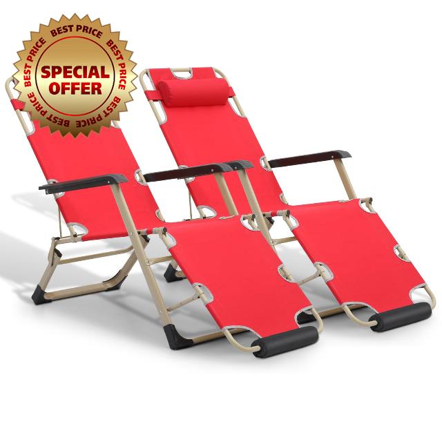 Athena Collection Zero Gravity Outdoor Lounge Chair Set of 2