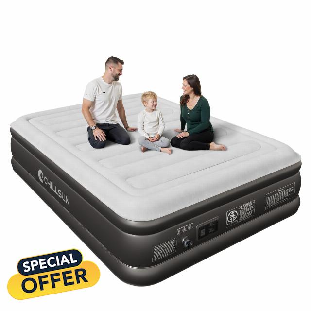CHILLSUN 2025 Upgraded Queen Air Mattress with Built in Pump