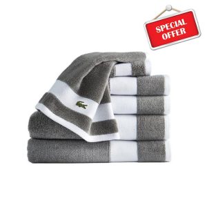 Lacoste Sport Stripe Cotton 6-Piece Luxury Towel Set