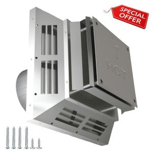 4" x 6-5/8" 46DVA-HC Horizontal Square Termination Fit for Direct Vent Gas Stoves or Fireplaces Vent