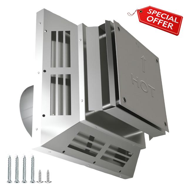 4" x 6-5/8" 46DVA-HC Horizontal Square Termination Fit for Direct Vent Gas Stoves or Fireplaces Vent