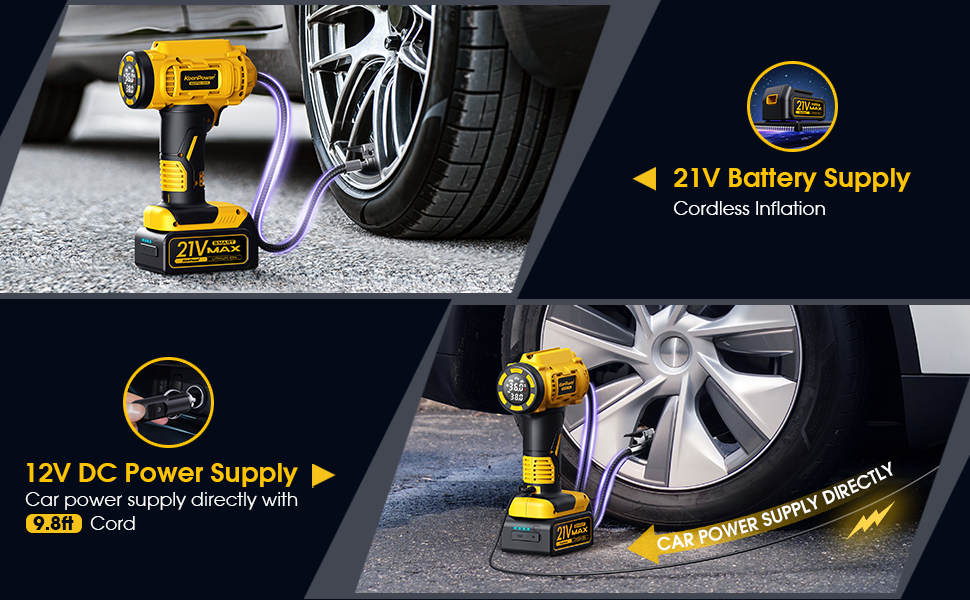 Cordless tire inflator
