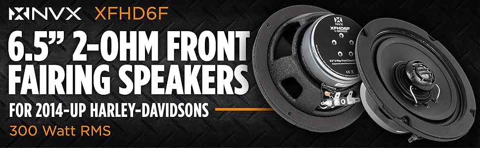 6.5 inches 2-ohm front fairing speakers for harlet davidson 2014 and up