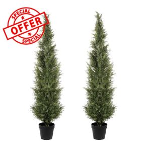 5FT Artificial Cedar Topiary Trees