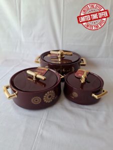 Insulated Hot Pot Set | Stainless Steel Inner Casserole (Set of 3: 500ml