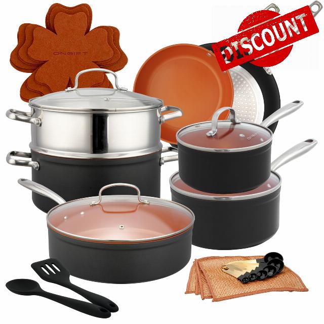 24 Pcs Pots and Pans Set Nonstick