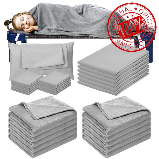 Shihanee 10 Sets Kids Daycare Cot Bedding Sets Toddler Cot Sheet 23" x 51" with 40''x 48'' Nap Blanket and 11''x 7'' Pillow Cover for Daycare