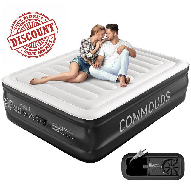 COMMOUDS Queen Air Mattress with Built-in Pump