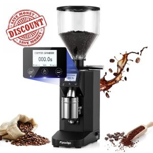 Electric Commercial Coffee Grinder Electric Flat Burr Coffee Bean Grinder with Settings Touch Screen Espresso Machine with Large 28oz Hopper