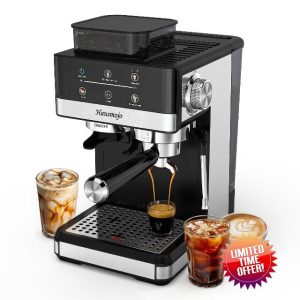 GrindPro 20Bar Espresso Machine with Built-In Grinder & Milk Frother