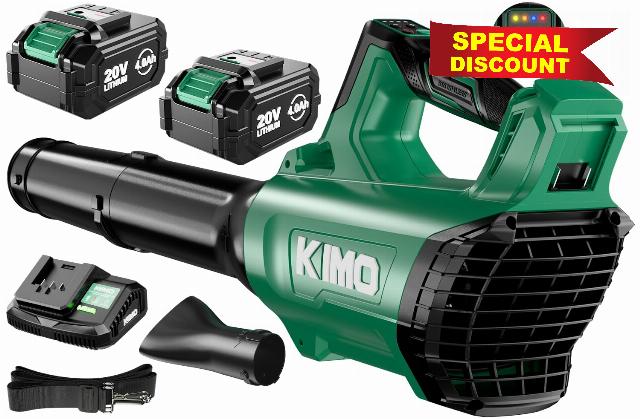 KIMO Leaf Blower Cordless with Battery and Charger