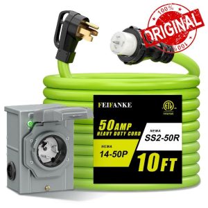 50 Amp Generator Cord and Power Inlet Box Kit