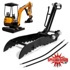 Mini Excavators Hydraulic Thumb w/ M14-M16 Hydraulic Adapter *2