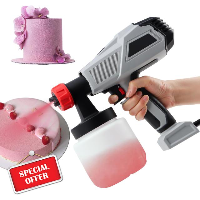 Chocolate Spray Gun 500W - Spray Gun for Cakes-Cake Decorating Kit with 3 Pure Copper Nozzle(1.3mm+1.8mm+2.6mm)