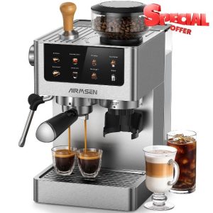 AIRMSEN Espresso Machines with Burr Grinder