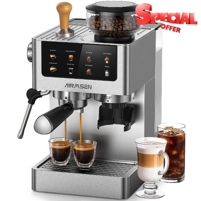 AIRMSEN Espresso Machines with Burr Grinder