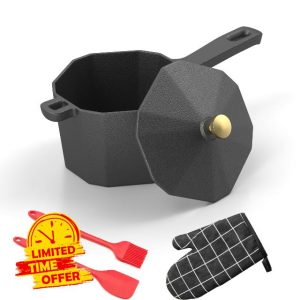 Cast Iron Sauce Pan with Lid