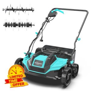 2-in-1 Scarifier and Dethatcher – Deep Soil Revitalization with High-Torque Motor