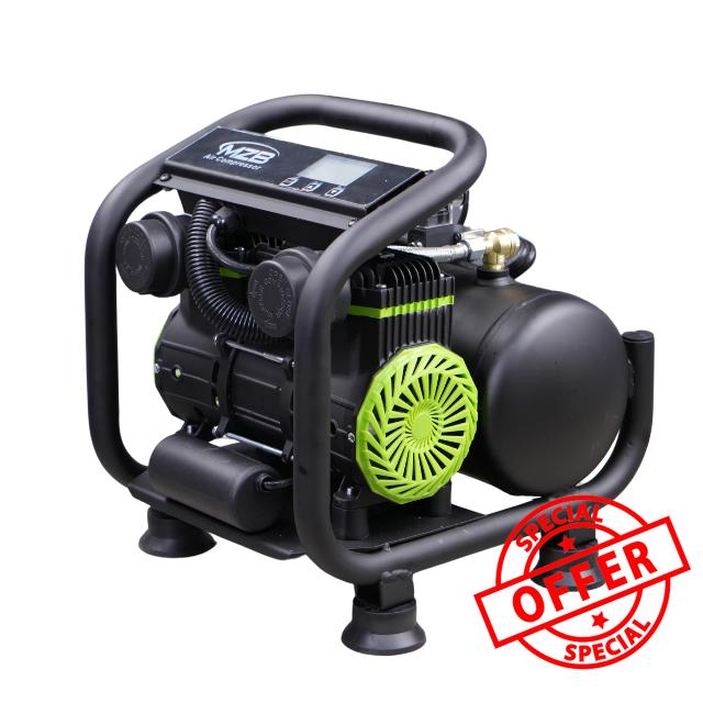 MZB 1.6 Gallon Ultra-Quiet Air Compressor 110V/60Hz 1.2HP for Spray Painting – 70db Low Noise