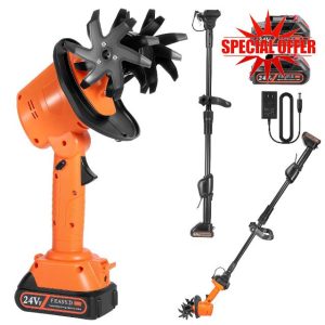 21V Cordless Mini Tiller Cultivator - Lightweight 1.5kg