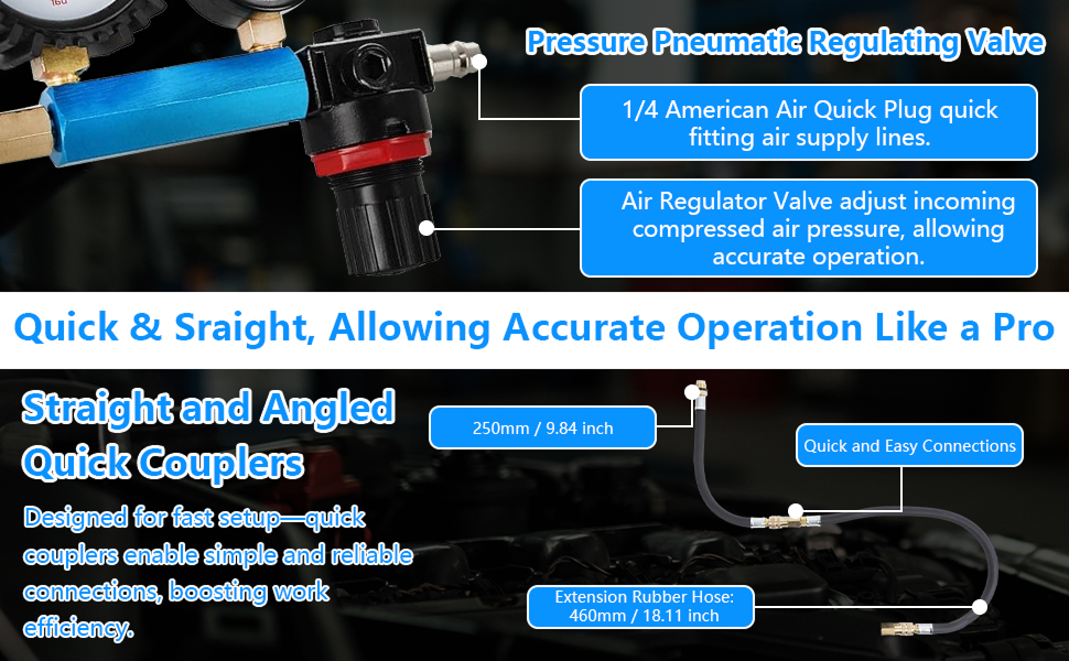 BRGD 46pcs Petrol Diesel Engine Compression and Leakage Test Kit