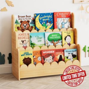 SpaceAid 3-Tier Scalloped Bookshelf