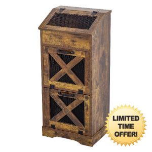 Potato Storage Bin Wooden Bread Box