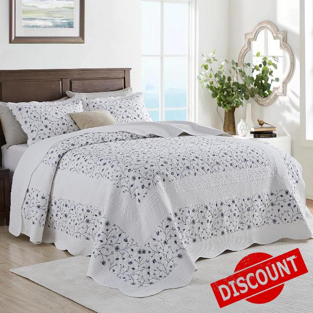 Oversized King Bedspreads 128x120 Extra Wide - California King Quilt Sets