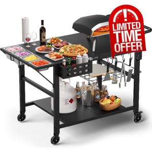 Leteuke Pizza Oven Table Grill Cart for Blackstone Griddle