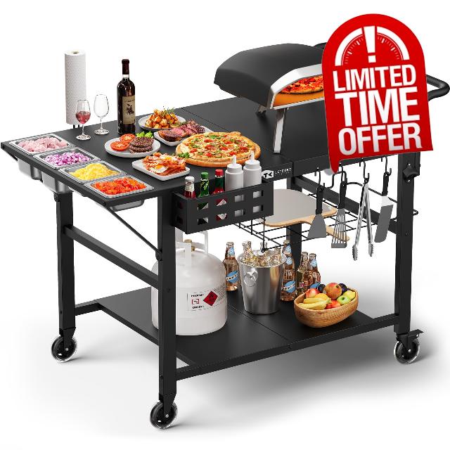 Leteuke Pizza Oven Table Grill Cart for Blackstone Griddle