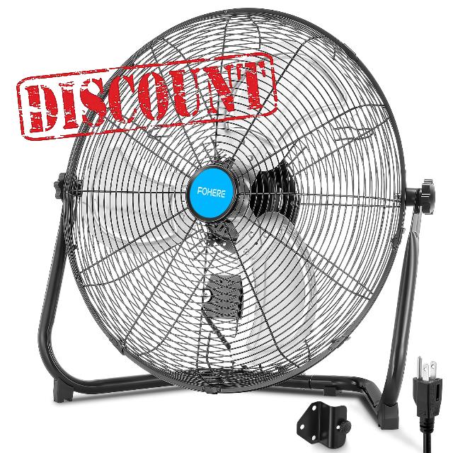 FOHERE 20" High Velocity Floor Fan