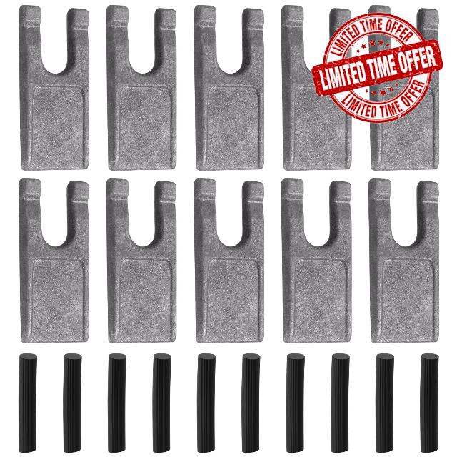 10 Sets Spiral Drill Teeth 35 Size with Rubber Strips