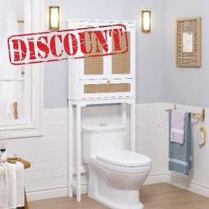 Spirich Over The Toilet Storage Cabinet with Rattan Doors