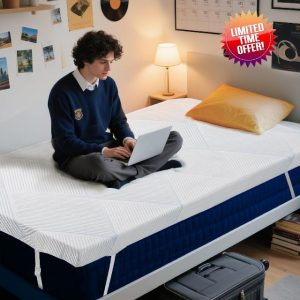 3 Inch Memory Foam Mattress Topper for College Dorm Bed - Twin XL Size | Extra Long Twin |High Density Cooling Bed Topper Pressure Relief with Removable & Washable Cover
