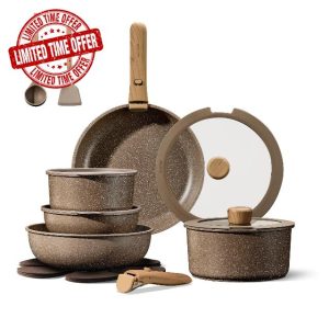 CAROTE 17PCS Pots and Pans Set Non Stick with Detachable Handle