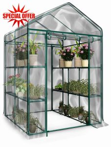 Home-Complete 514537FXW Walk-in Greenhouse-Indoor Outdoor with 8 Sturdy Shelves-Grow Plants