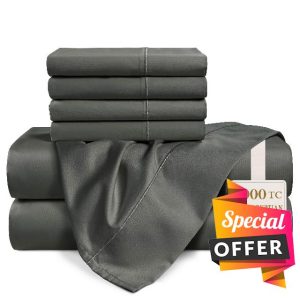 Casa Platino 100% Egyptian Cotton Sheets Queen Size Set - 6 Pcs (1 Flat