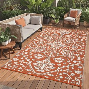9x12 Large Outdoor Rug for Patio Rugs Waterproof