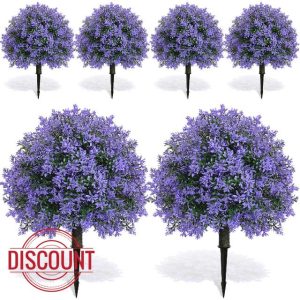 Yunlly Artificial Lavender Topiary Ball Trees
