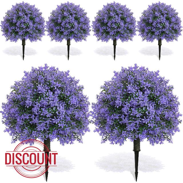 Yunlly Artificial Lavender Topiary Ball Trees